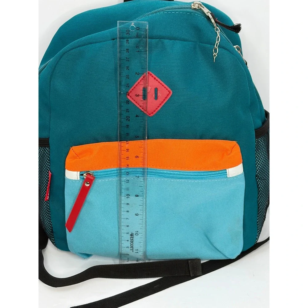 Hawlander Colorblock Backpack Teal Orange Blue Kids School Travel Bag